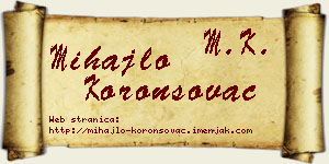 Mihajlo Koronsovac vizit kartica